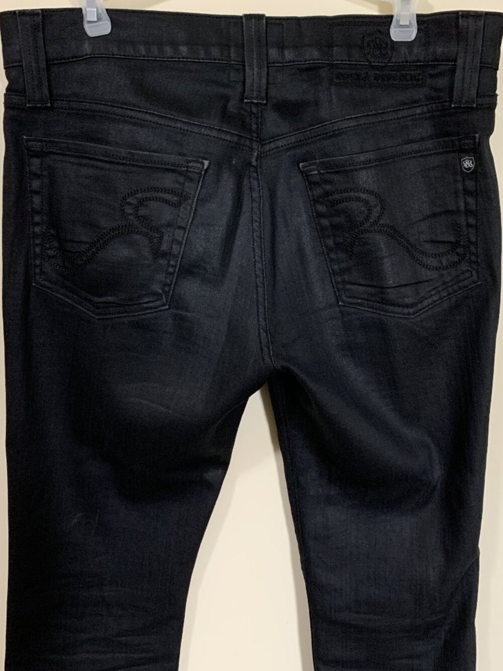 Rock & Republic "Neil" Jeans - Glossy Black - Men's Size 32 x 30 - Leather-Like